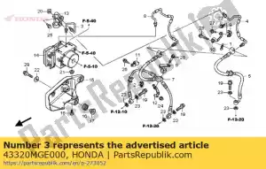 Honda 43320MGE000 subpijp comp. een, rem - Onderkant