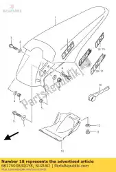 embleem, achter fen van Suzuki, met onderdeel nummer 6817503B30GY8, bestel je hier online: