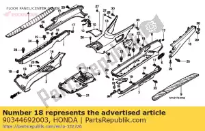 Honda 90344692003 nut, clip, 6mm - Bottom side