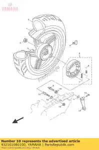 yamaha 932101080100 anel-o - Lado inferior