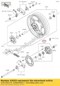 kawasaki 420330574 coupling-assy,rr hub ex300adf - Bottom side