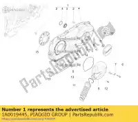 1A0019445, Piaggio Group, transmissie deksel cpl. piaggio vespa fly liberty lt lx lxv primavera rp8m82821, rp8m82100, rp8m82310, rp8m82122,  s sprint vespa gts vespa s zapma6100, zapma6101 125 2012 2014 2016 2017 2018 2019, Nieuw