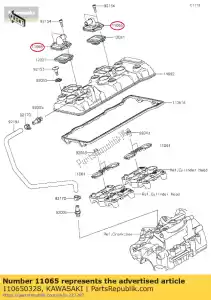 kawasaki 110650328 cap,head cover zx600r9f - Bottom side