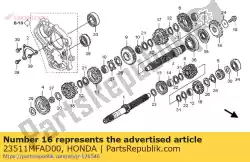 Aquí puede pedir engranaje, eje principal sexto (26 de Honda , con el número de pieza 23511MFAD00: