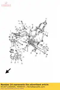 yamaha 953071280000 nut, cap - Bottom side