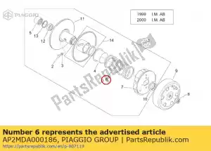 Piaggio Group AP2MDA000186 sec. sheave spring - Bottom side