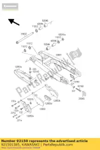 Kawasaki 921501385 bolt,8x55 - Bottom side