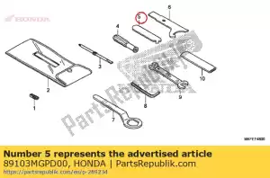 honda 89103MGPD00 ajustador - Lado inferior