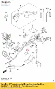 suzuki 3661129F10 fiação protetora - Lado inferior