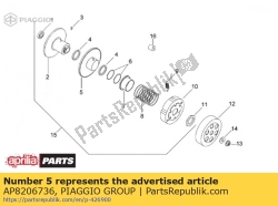 Aprilia AP8206736, Sec. sliding sheave. complete, OEM: Aprilia AP8206736