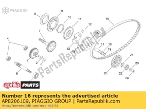 aprilia AP8206109 vee-belt - Bottom side