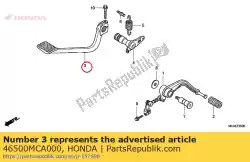 pedaal, rr. Rem van Honda, met onderdeel nummer 46500MCA000, bestel je hier online: