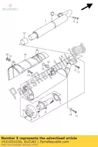 suzuki 1431031G50 lichaam, geluiddemper - Onderkant