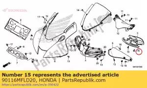 Honda 90116MFLD20 parafuso, especial, 6x16 - Lado inferior