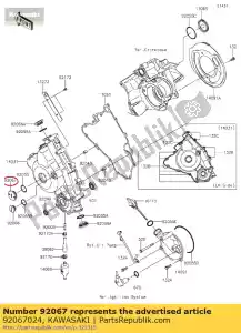 Kawasaki 92067024 stekker, laat los - Onderkant