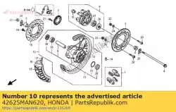 kraag b, rr. As afstand van Honda, met onderdeel nummer 42625MAN620, bestel je hier online: