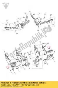 triumph T2085119 reposapiés de goma - Lado inferior