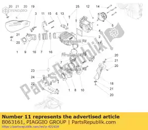 Piaggio Group B063161 abrazadera derecha - Lado inferior