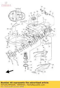 yamaha 5VY2414P0000 damper, plate 5 - Bottom side