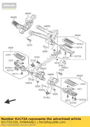 schroef van Kawasaki, met onderdeel nummer 92172S329, bestel je hier online: