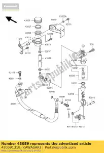 kawasaki 430591318 frein-tuyau, rr master zx1000-a1 - La partie au fond