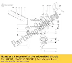 Piaggio Group CM128501 brandstof sluiten naald - Onderkant