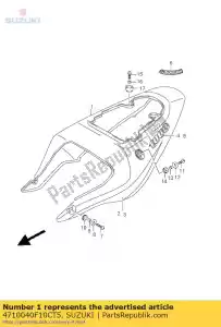 Suzuki 4710040F10CT5 montagem da capa, fram - Lado inferior