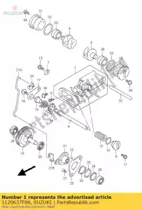 Suzuki 1120637F00 valve assy,exh, - Bottom side