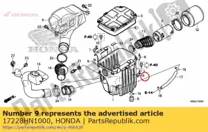 Honda 17228HN1000 hook, r. lid spring - Bottom side