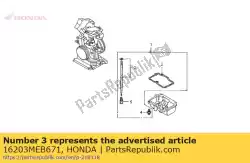 Here you can order the needle set, jet (0bekr) from Honda, with part number 16203MEB671: