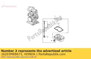 Honda 16203MEB671 needle set, jet (0bekr) - Bottom side