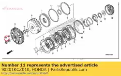 Ici, vous pouvez commander le écrou, spécial, 16mm auprès de Honda , avec le numéro de pièce 90201KCZ010: