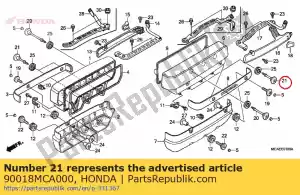 Honda 90018MCA000 perno, tapa de cabeza - Lado inferior