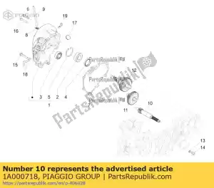 Piaggio Group 1A000718 aangedreven poelie-as z 15 - Onderkant