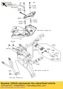 kawasaki 230160555 lamp-assy, ??licença kle650dbf - Lado inferior