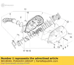 Qui puoi ordinare scatola del filtro dell'aria completa da Piaggio Group , con numero parte B018040: