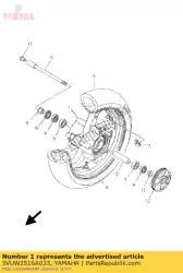 Aquí puede pedir rueda de fundición, delantera de Yamaha , con el número de pieza 5VUW2516A033: