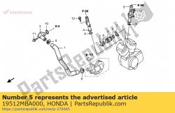 Honda 19512MBA000, Pipe comp., rr. acqua di uscita, OEM: Honda 19512MBA000