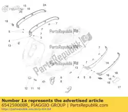 Ici, vous pouvez commander le carénage inférieur gauche auprès de Piaggio Group , avec le numéro de pièce 65425900BR: