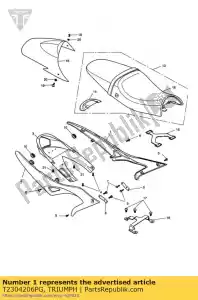 triumph T2304206PG mldg, côté, arrière, lh, pntd, blk - La partie au fond