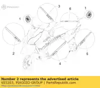 655203, Piaggio Group, 250 cioè adesivo giusto piaggio x 250 2008, Nuovo