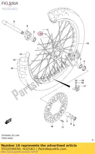 suzuki 5532036E00 conjunto de radios, delantero - Lado inferior