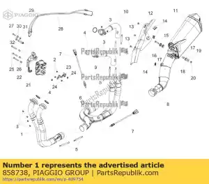 Piaggio Group 858738 front. exhaust pipe - Bottom side