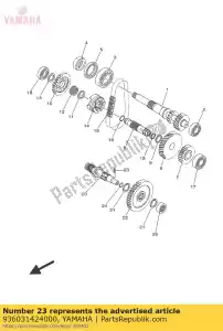 yamaha 936031424000 pasador, clavija (3hn) - Lado inferior