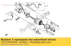 Qui puoi ordinare gomma, motorino di avviamento da Honda , con numero parte 31031MK5000: