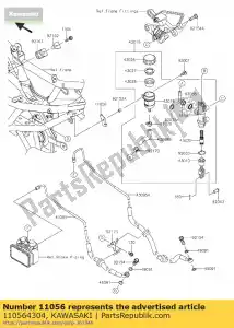 Kawasaki 110564304 suporte - Lado inferior