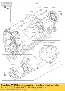 Kawasaki 921541036 bout, dop, 6x18 - Onderkant