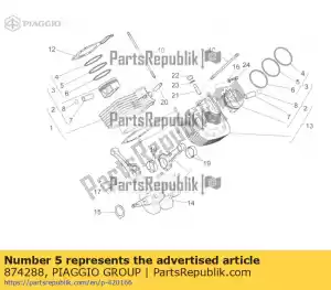 Piaggio Group 874288 piston ring - Bottom side