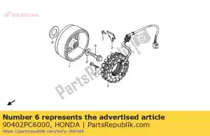 Honda 90402PC6000 arruela, 12,5x34x5 - Lado inferior