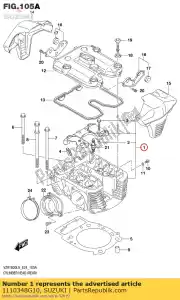 Suzuki 1110348G10 head assy,cylin - Bottom side